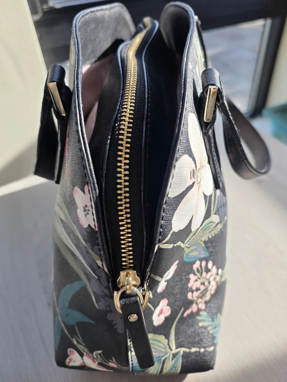 kate spade Black Floral Dome Satchel